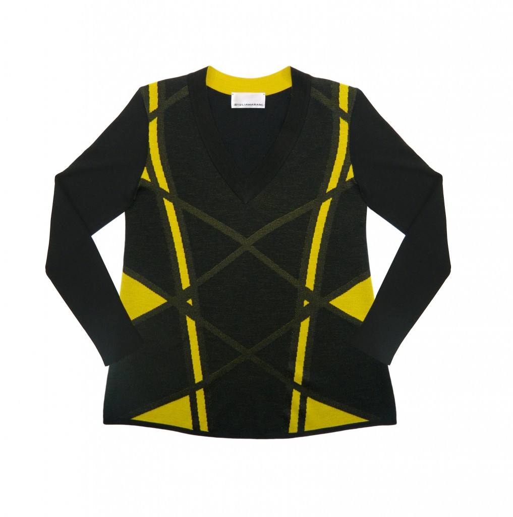 GIULIAMARANI AI 15-16 -Maglia in merino extrafine con geometrie jacquard